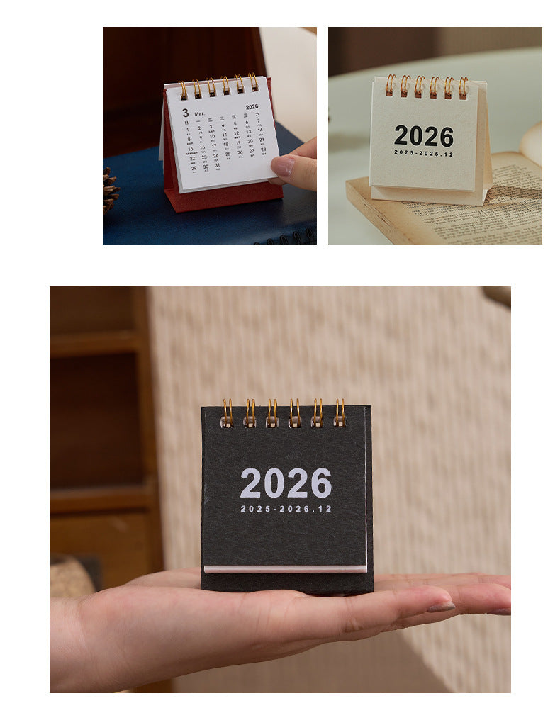 Mini calendrier de bureau Focus – Calendrier de bureau compact pour espaces de travail