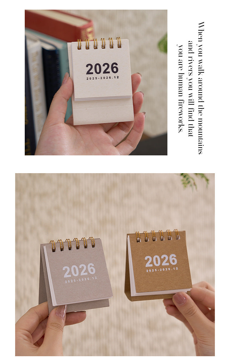Mini calendrier de bureau Focus – Calendrier de bureau compact pour espaces de travail