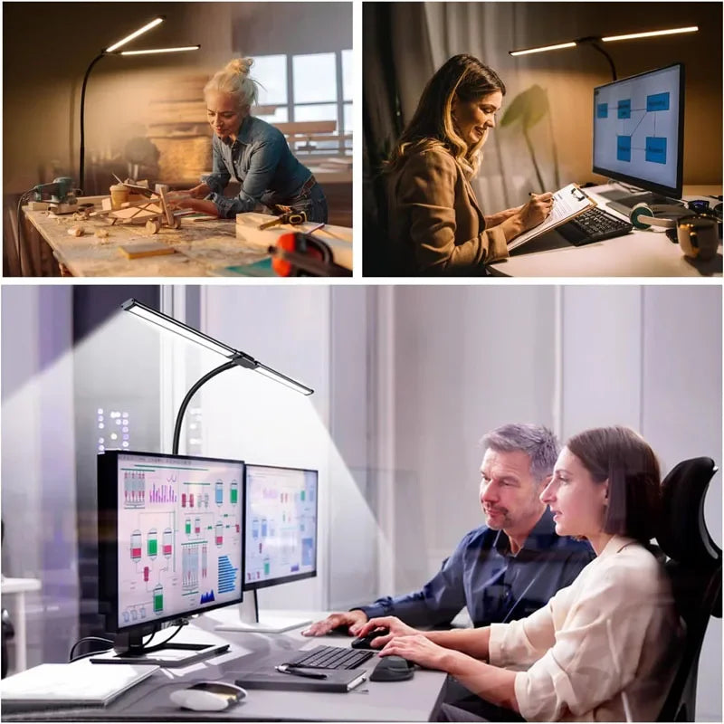 Éclairage de moniteur Focus Line – Lampe de bureau LED à pince avec faisceau dimmable pour la protection des yeux