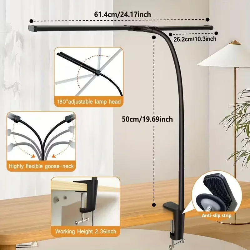 Éclairage de moniteur Focus Line – Lampe de bureau LED à pince avec faisceau dimmable pour la protection des yeux