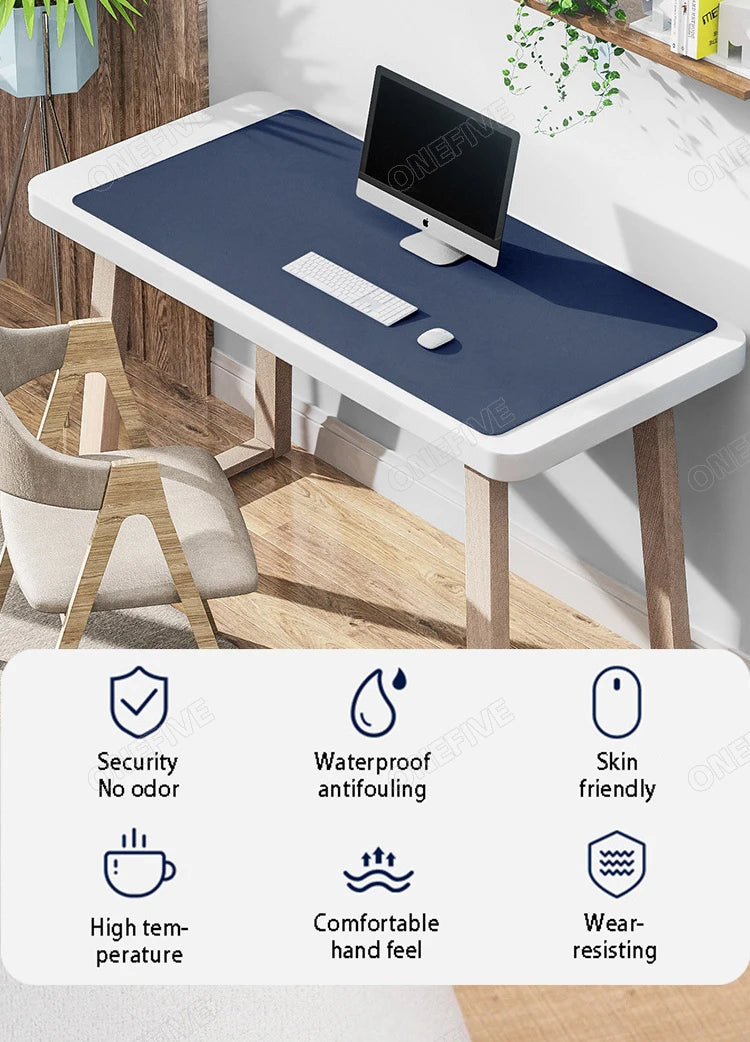 Tapis de bureau Focus Plane – Sous-main imperméable en cuir PU