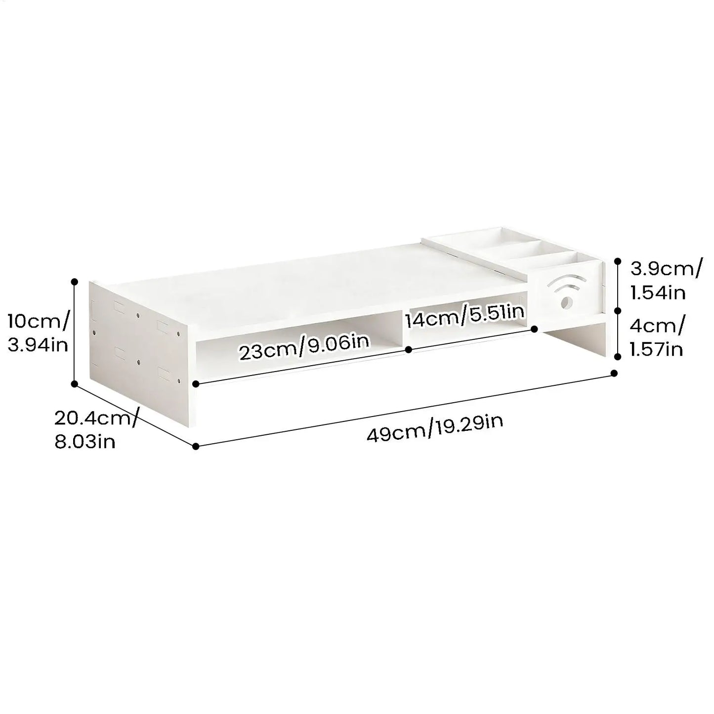 Support d'Écran Focus Stack – Étagère de Bureau à 2 Niveaux avec Rangements pour Clavier