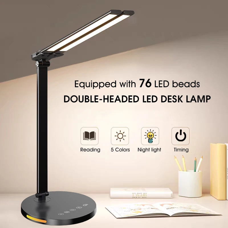 Lampe de bureau à LED Focus Bar – Luminosité et température de couleur réglables, recharge USB