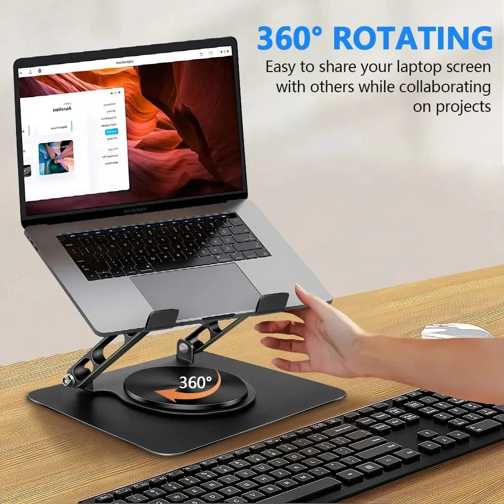 Support pour ordinateur portable Pivot Focus – Hauteur réglable et base rotative à 360°