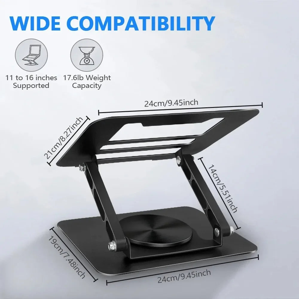 Support pour ordinateur portable Pivot Focus – Hauteur réglable et base rotative à 360°