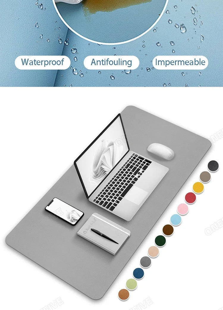 Tapis de bureau Focus Plane – Sous-main imperméable en cuir PU