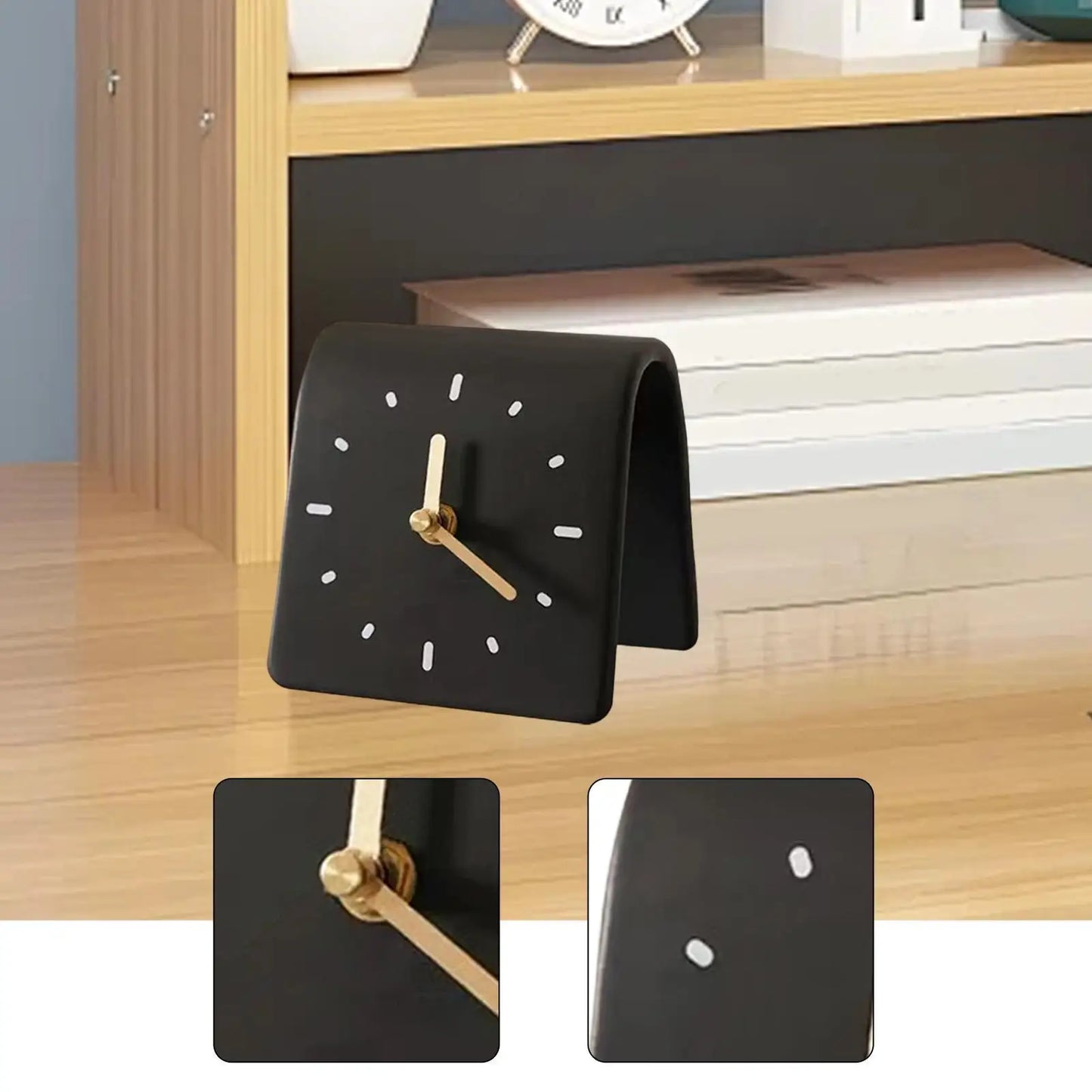 Horloge de bureau Focus Time – Horloge de cheminée silencieuse et minimaliste pour espaces de travail modernes