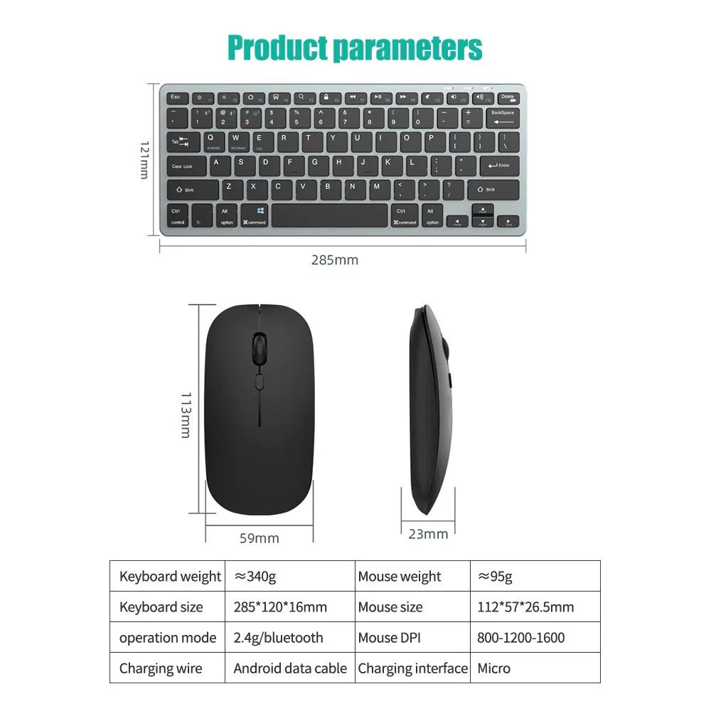 Ensemble clavier et souris sans fil Focus Flow – Combo fin Bluetooth + 2,4 G