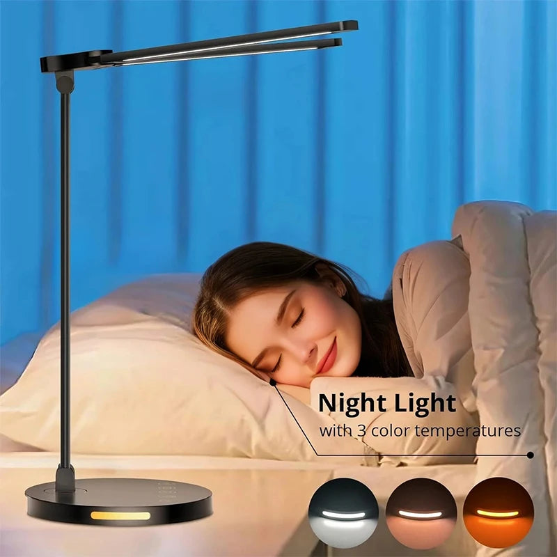 Lampe de bureau à LED Focus Bar – Luminosité et température de couleur réglables, recharge USB