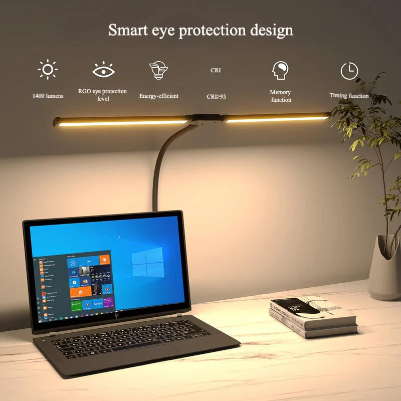 Éclairage de moniteur Focus Line – Lampe de bureau LED à pince avec faisceau dimmable pour la protection des yeux