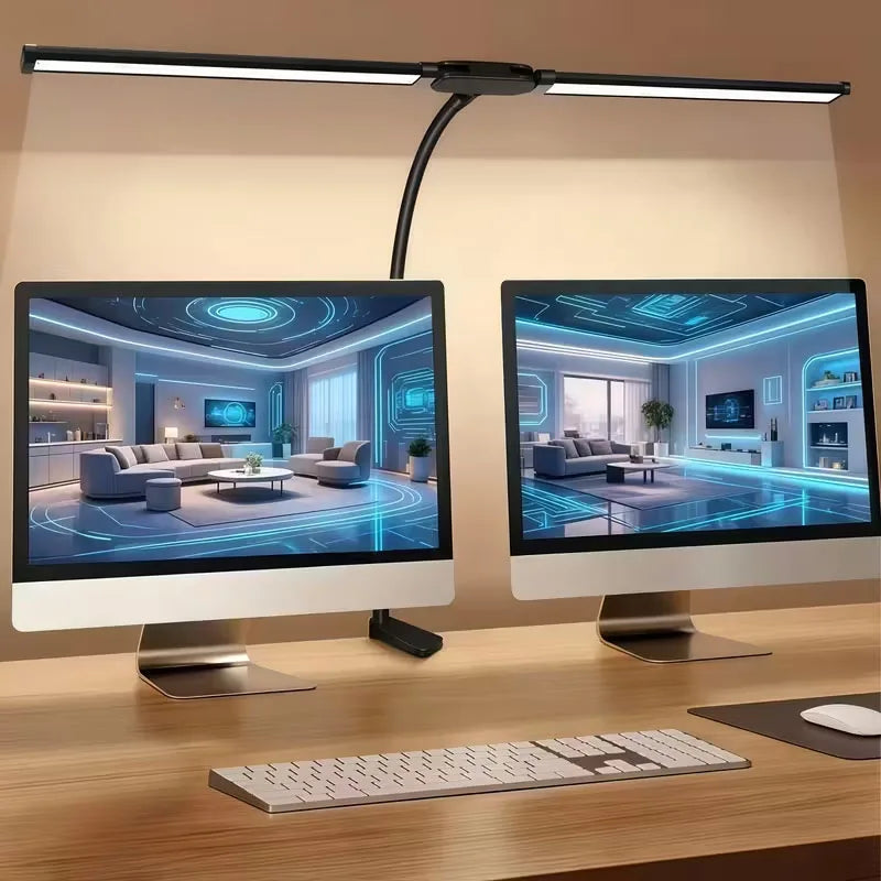 Éclairage de moniteur Focus Line – Lampe de bureau LED à pince avec faisceau dimmable pour la protection des yeux