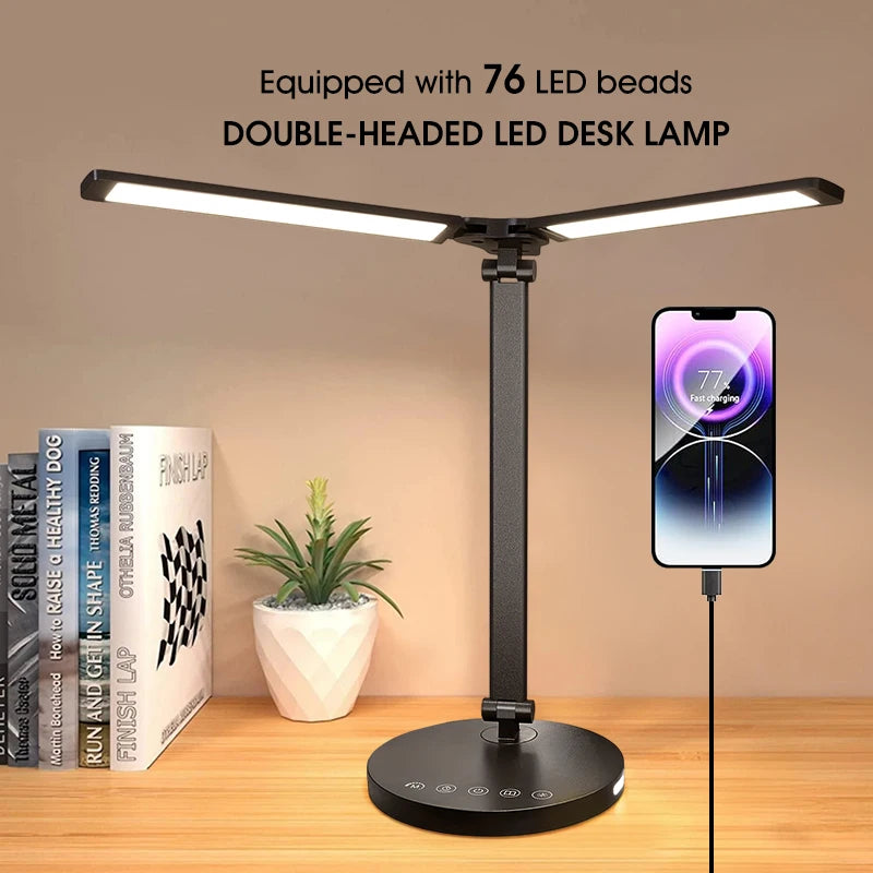 Lampe de bureau à LED Focus Bar – Luminosité et température de couleur réglables, recharge USB