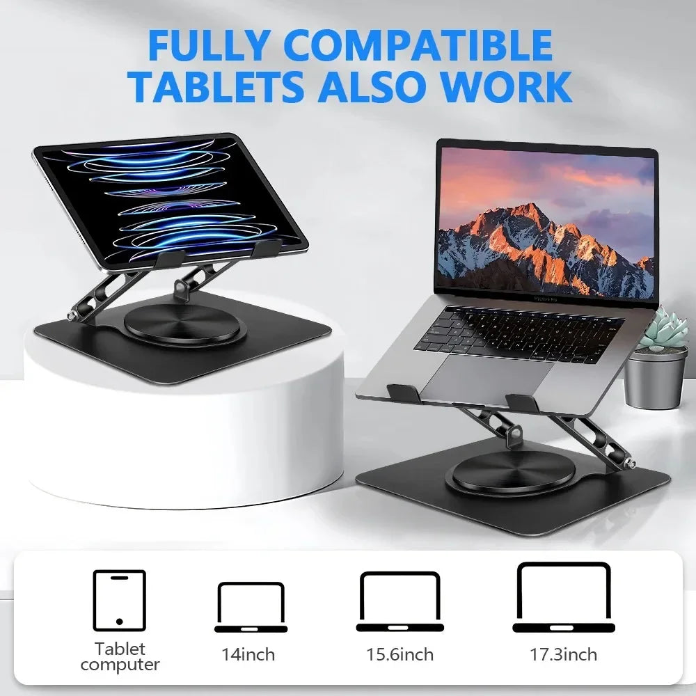 Support pour ordinateur portable Pivot Focus – Hauteur réglable et base rotative à 360°