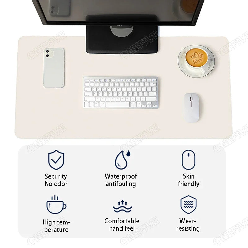 Tapis de bureau Focus Plane – Sous-main imperméable en cuir PU