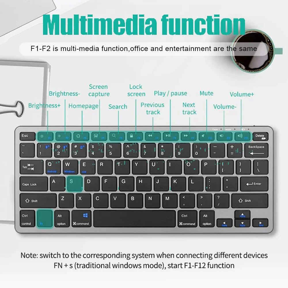 Ensemble clavier et souris sans fil Focus Flow – Combo fin Bluetooth + 2,4 G