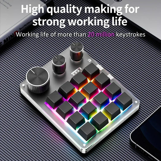 Clavier personnalisable Focus Dial Macro Pad – 16 touches et 3 molettes de commande