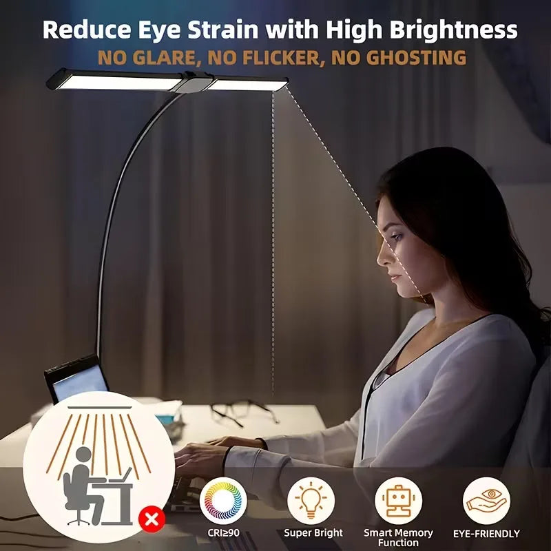 Éclairage de moniteur Focus Line – Lampe de bureau LED à pince avec faisceau dimmable pour la protection des yeux