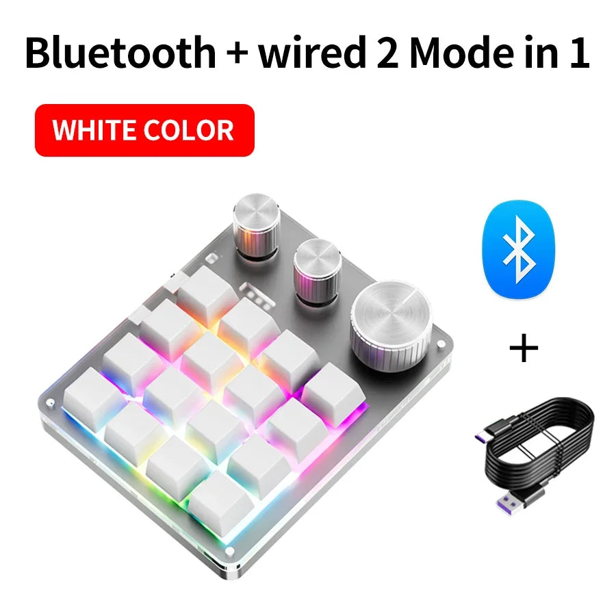 Focus Dial Macro Pad – 16-Tasten-Custom-Tastatur mit 3 Drehreglern