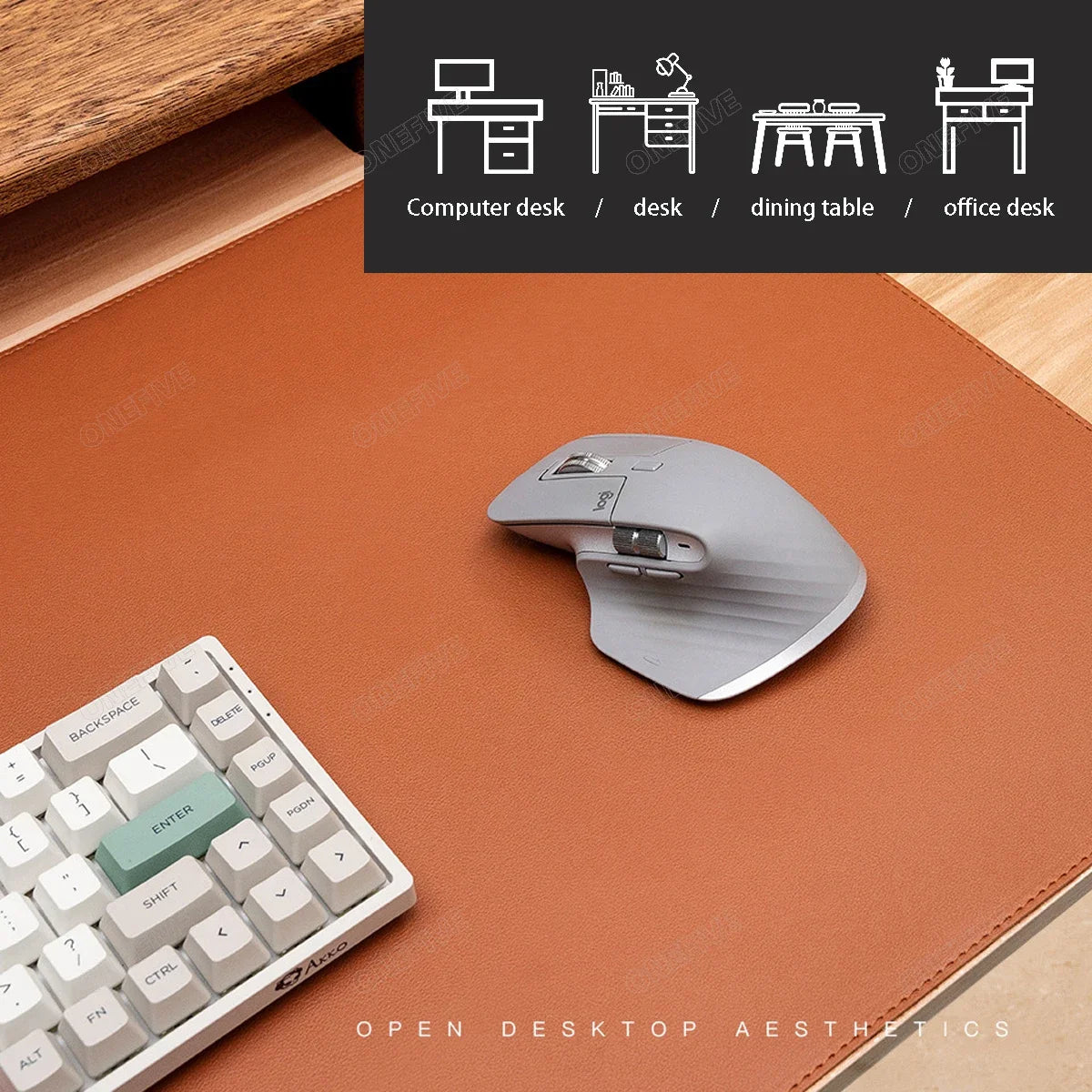 Tapis de bureau Focus Plane – Sous-main imperméable en cuir PU