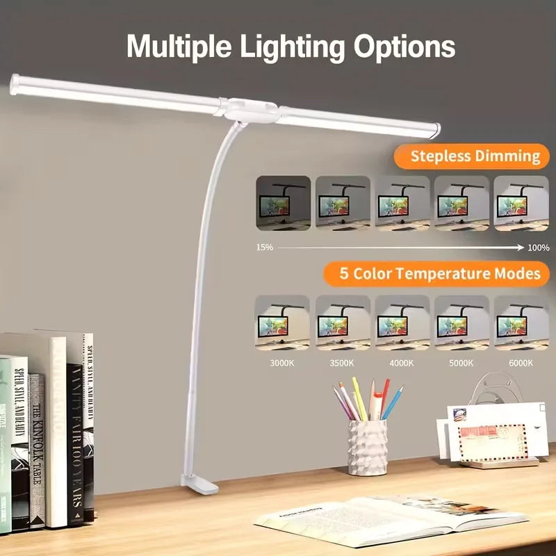Éclairage de moniteur Focus Line – Lampe de bureau LED à pince avec faisceau dimmable pour la protection des yeux