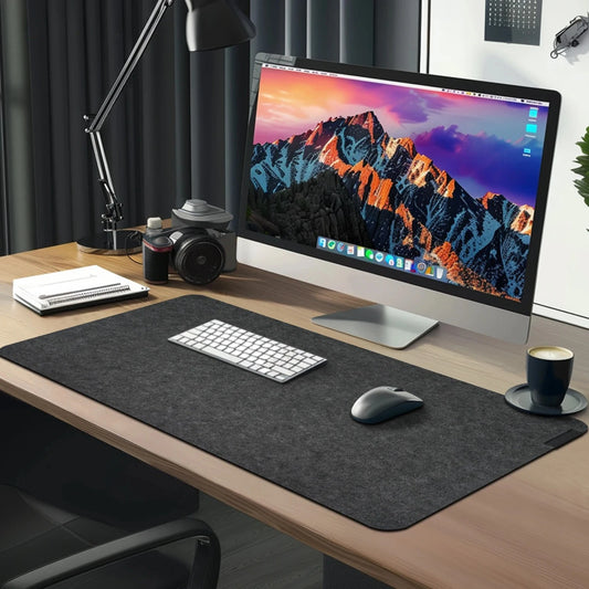 Tapis de bureau Focus Field – Tapis de souris étendu gris foncé